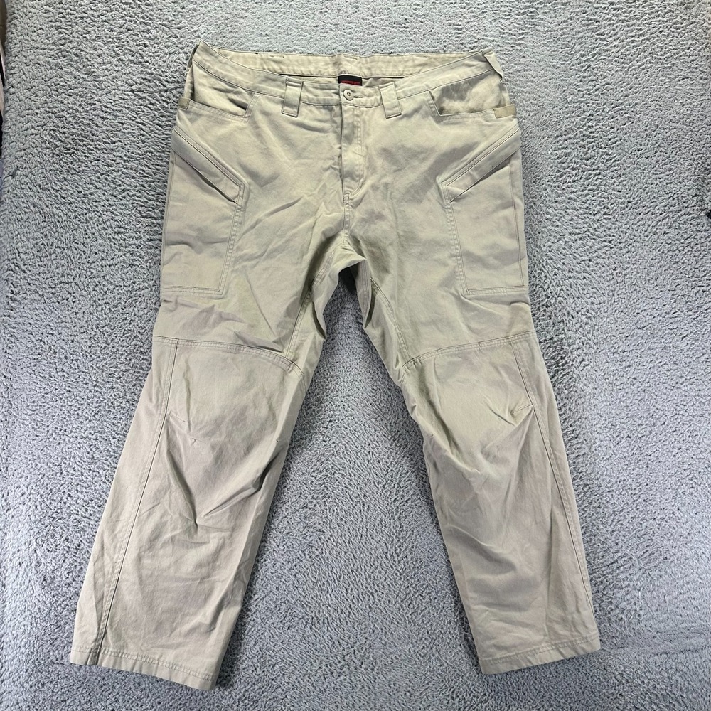 Massif Pant Mens 42x30 Beige Cotton Cargo Straight Leg Tactical Utility Stretch